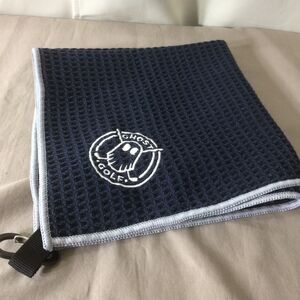 Ghost Golf Magnetic Towel Blue 18 1 4 Square Golf Bag Clip NWOT